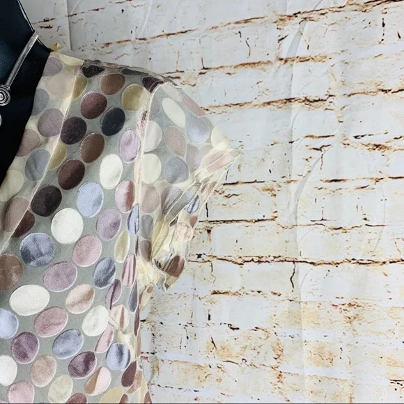 BCBGMaxAzria Polka Dot Silk Blend Blouse - Picture 7 of 8